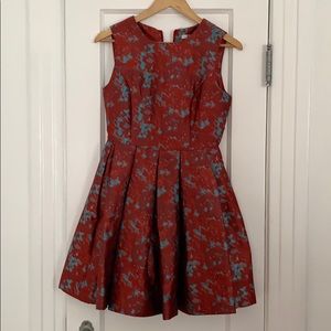 Beautiful red and blue cocktail dress